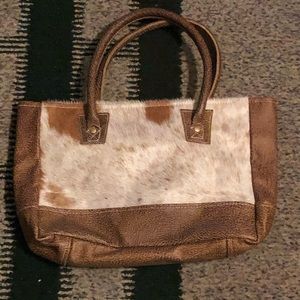 Myra Bag brand small light brown cowhide purse.